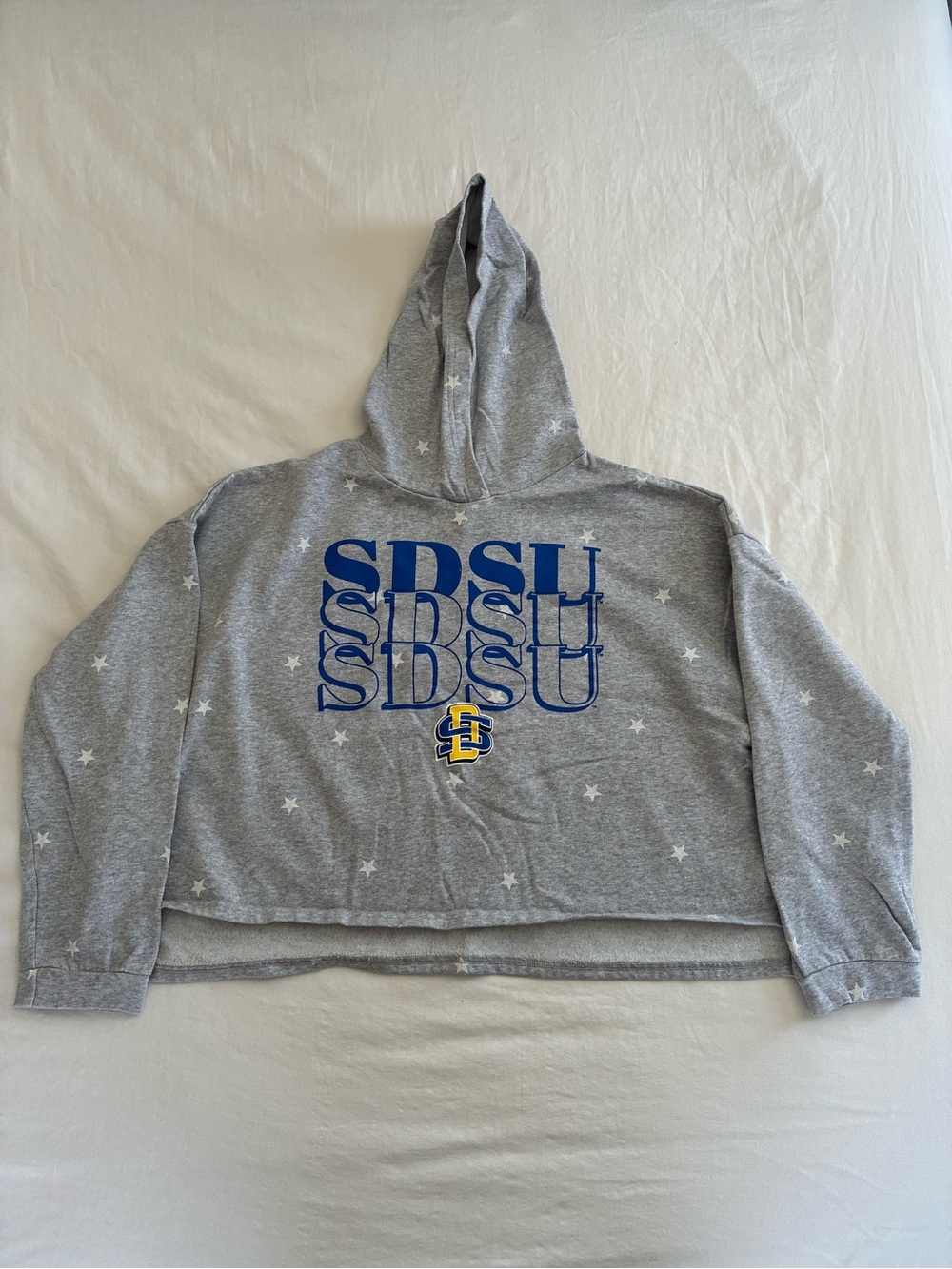 SDSU Grey Star Cropped Hoodie